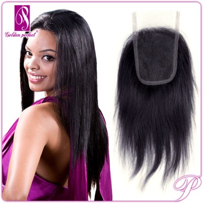 Hot Sale brazilian hair closure, golden perfect lace closure, silk base closure