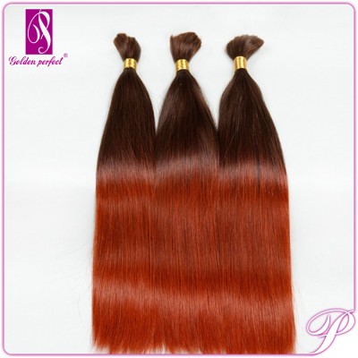 100% human ombre hair braiding hair, brazilian ombre weave hair, sew in human hair weave ombre hair