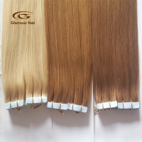 Silky hair 100 percent human hair tape in human hair extensions